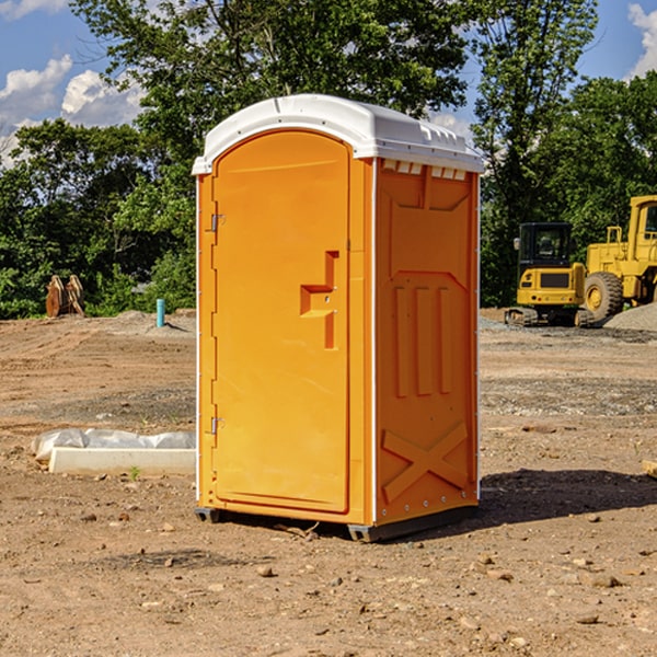 how often are the porta potties cleaned and serviced during a rental period in Caledonia